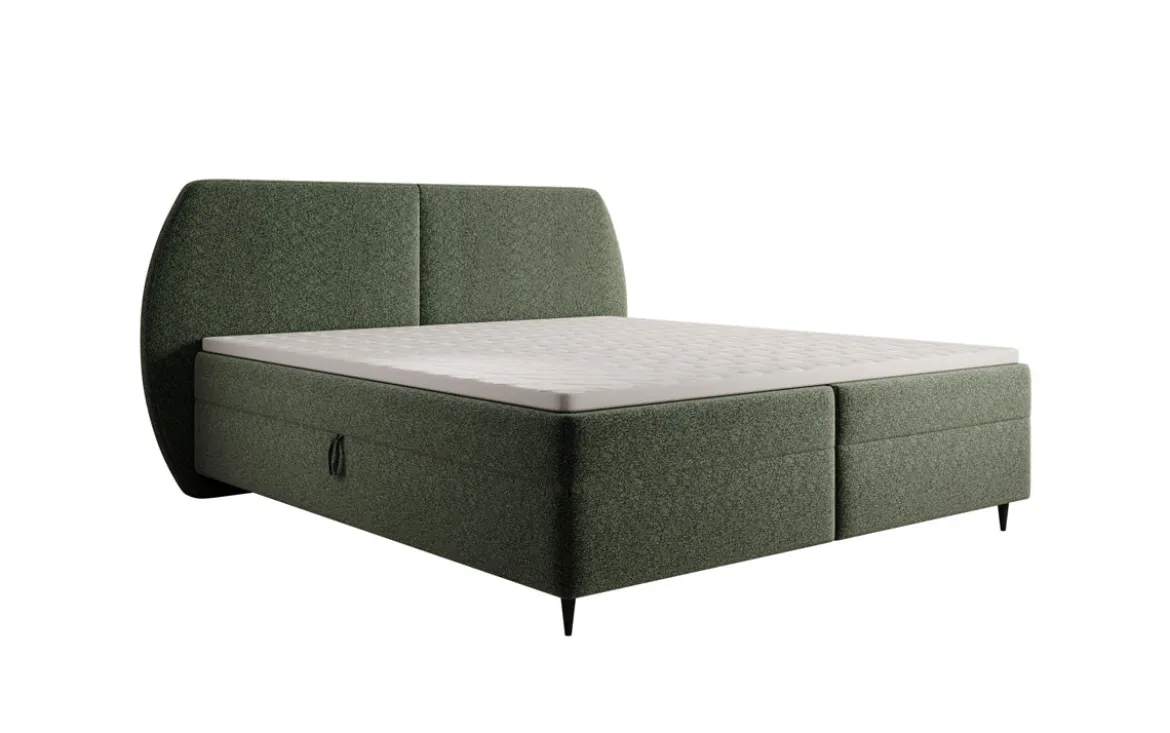 Boxspringbett Nara in Strukturstoff mit Stauraum
