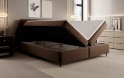 Boxspringbett Nara in Strukturstoff mit Stauraum
