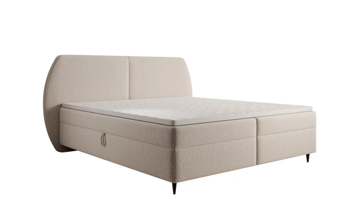 Boxspringbett Nara in Strukturstoff mit Stauraum