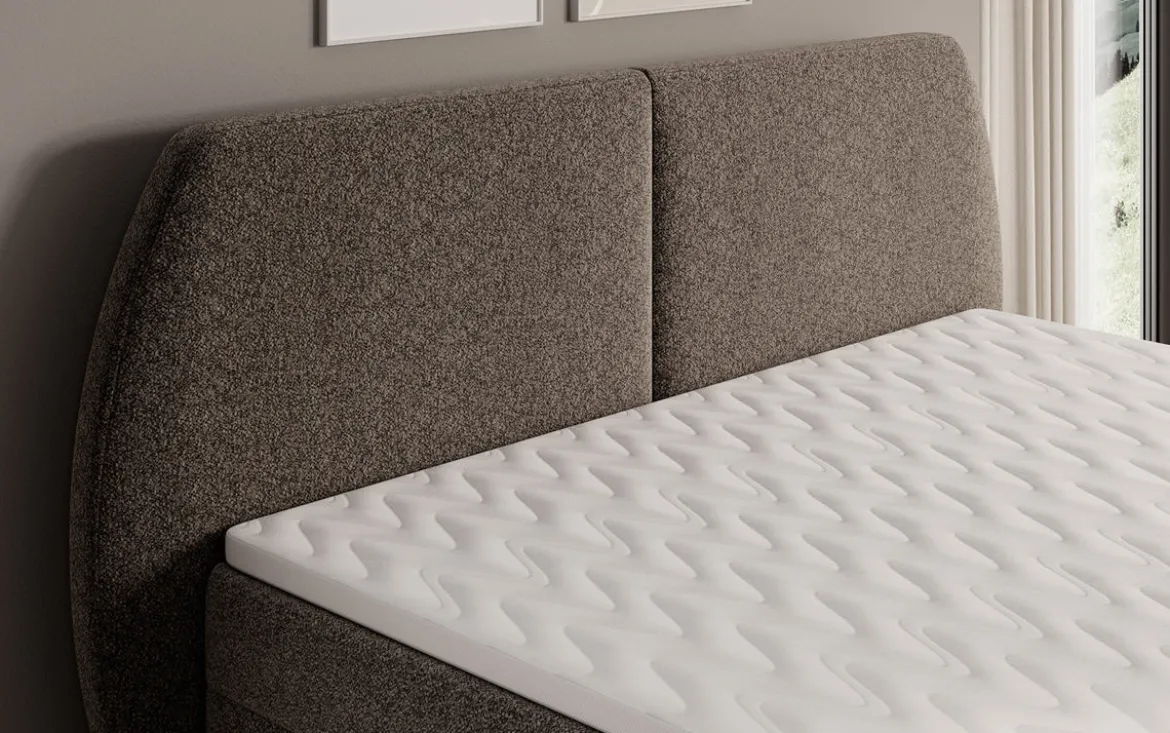 Boxspringbett Nara in Strukturstoff mit Stauraum