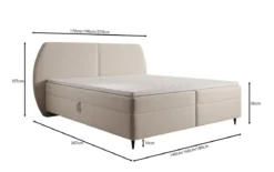 Boxspringbett Nara in Strukturstoff mit Stauraum