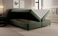 Boxspringbett Nara in Strukturstoff mit Stauraum