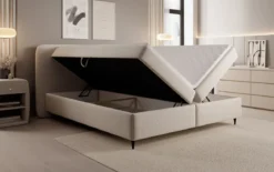 Boxspringbett Nea in Strukturstoff mit Stauraum