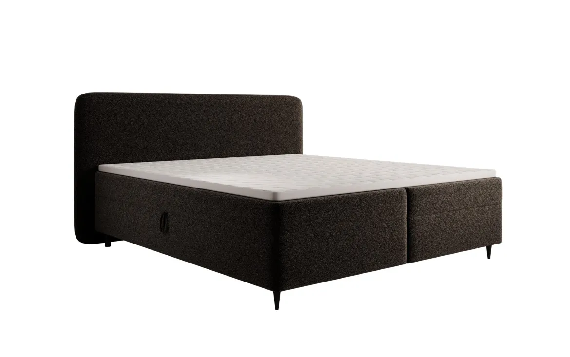 Boxspringbett Nea in Strukturstoff mit Stauraum