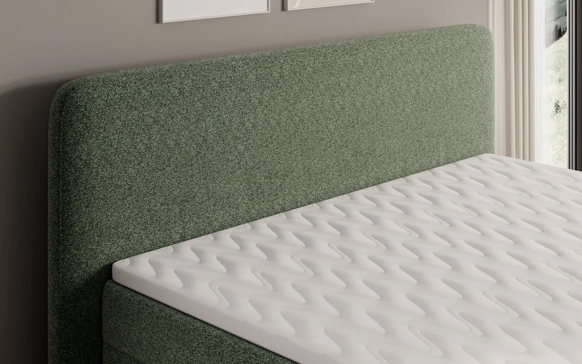 Boxspringbett Nea in Strukturstoff mit Stauraum