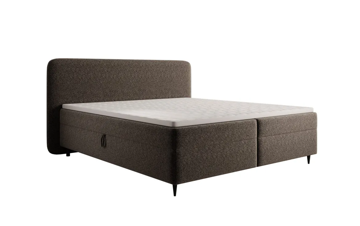Boxspringbett Nea in Strukturstoff mit Stauraum