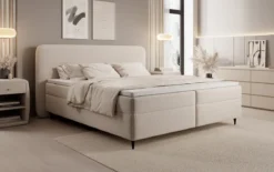 Boxspringbett Nea in Strukturstoff mit Stauraum