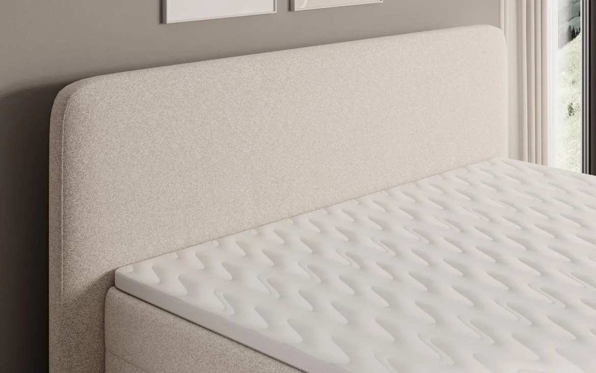 Boxspringbett Nea in Strukturstoff mit Stauraum