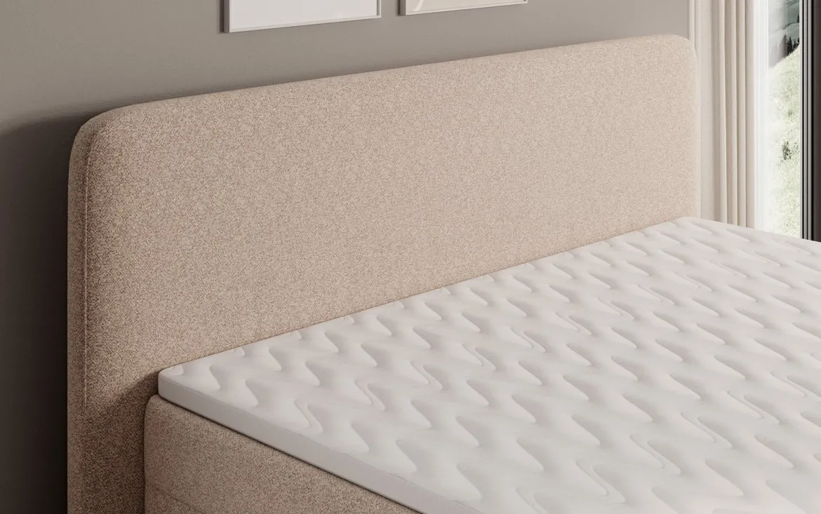 Boxspringbett Nea in Strukturstoff mit Stauraum