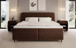 Boxspringbett Nea in Strukturstoff mit Stauraum