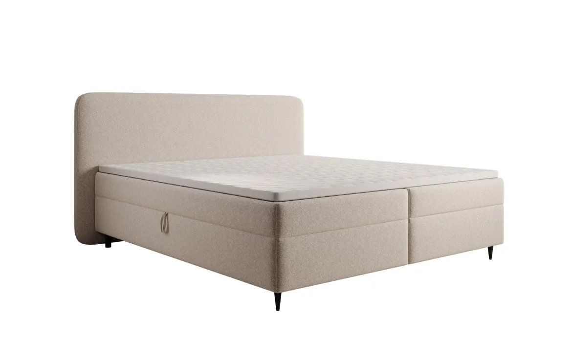 Boxspringbett Nea in Strukturstoff mit Stauraum