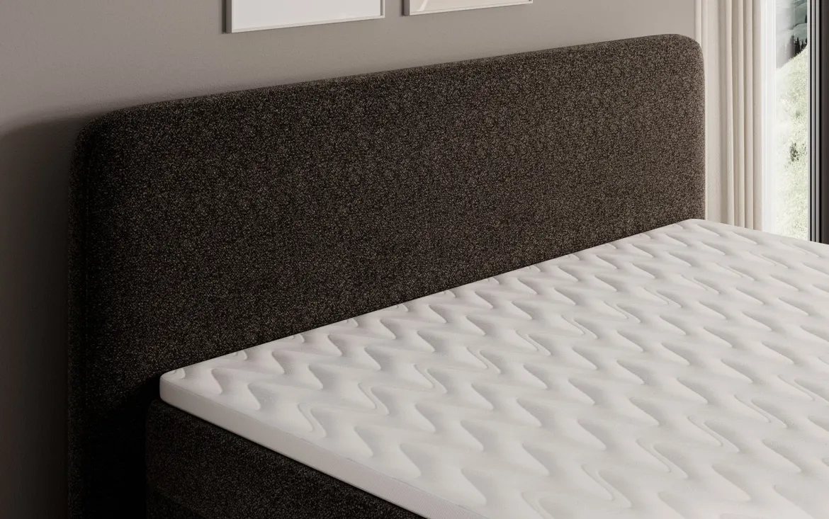 Boxspringbett Nea in Strukturstoff mit Stauraum