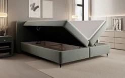 Boxspringbett Nea in Strukturstoff mit Stauraum