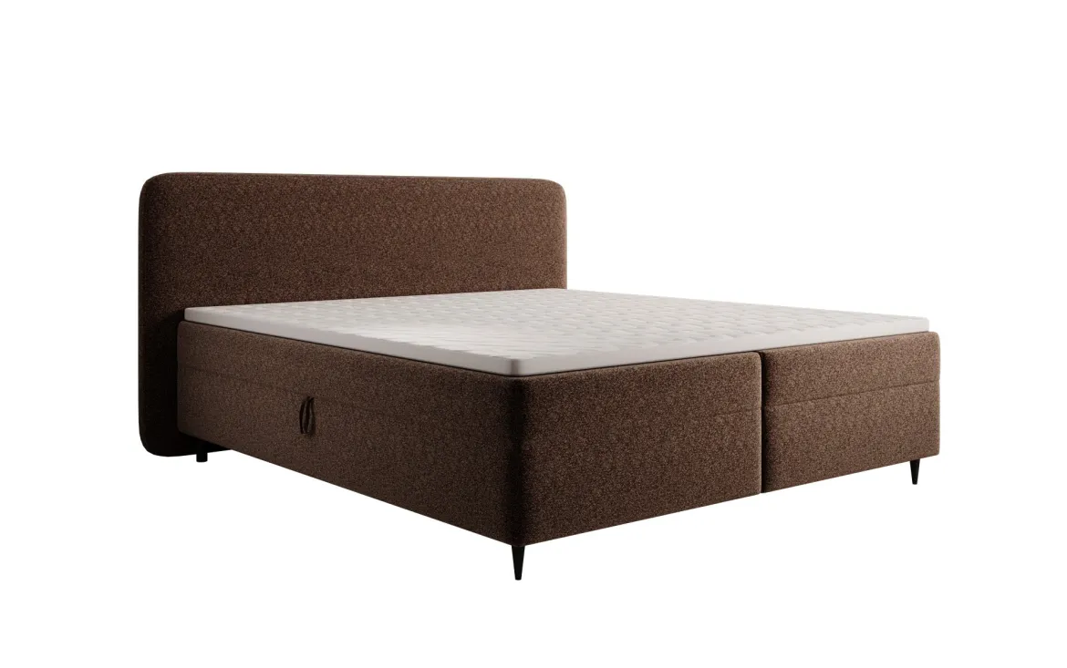 Boxspringbett Nea in Strukturstoff mit Stauraum