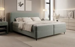Boxspringbett Nea in Strukturstoff mit Stauraum