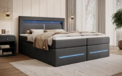 Boxspringbett Nera mit LED, USB und Stauraum