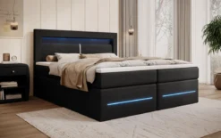 Boxspringbett Nera mit LED, USB und Stauraum