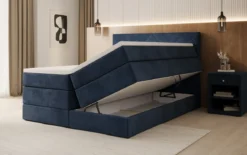 Boxspringbett Norella mit Stauraum in Samt