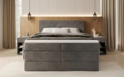 Boxspringbett Norella mit Stauraum in Samt