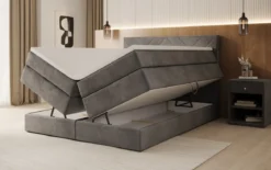 Boxspringbett Norella mit Stauraum in Samt