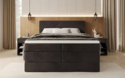 Boxspringbett Norella mit Stauraum in Samt