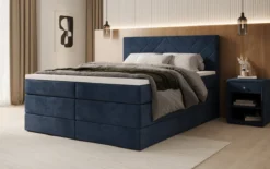 Boxspringbett Norella mit Stauraum in Samt