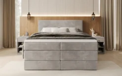 Boxspringbett Noren mit Stauraum in Samt