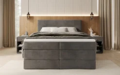 Boxspringbett Noren mit Stauraum in Samt