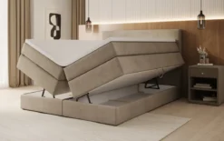 Boxspringbett Noren mit Stauraum in Samt