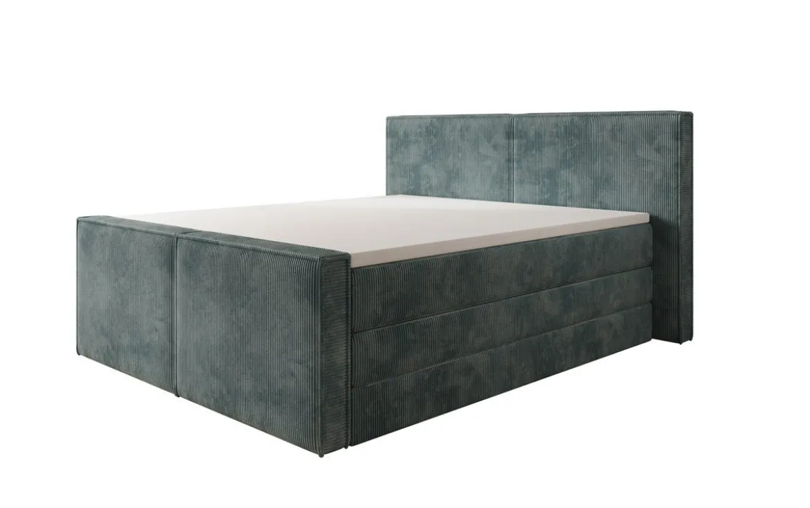 Boxspringbett Ophelia II mit hochklappbarem Stauraum in Cord