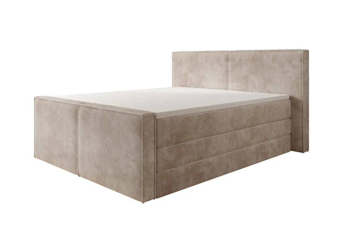 Boxspringbett Ophelia II mit hochklappbarem Stauraum in Cord