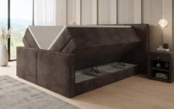 Boxspringbett Ophelia II mit hochklappbarem Stauraum in Cord
