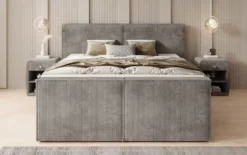 Boxspringbett Ophelia II mit hochklappbarem Stauraum in Cord