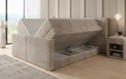 Boxspringbett Ophelia II mit hochklappbarem Stauraum in Cord
