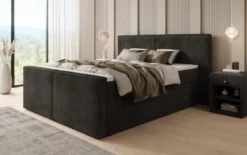 Boxspringbett Ophelia II mit hochklappbarem Stauraum in Cord