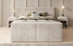 Boxspringbett Ophelia II mit hochklappbarem Stauraum in Cord
