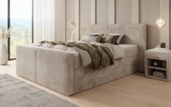 Boxspringbett Ophelia II mit hochklappbarem Stauraum in Cord