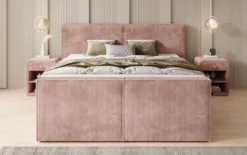 Boxspringbett Ophelia II mit hochklappbarem Stauraum in Cord