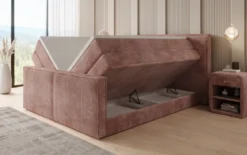 Boxspringbett Ophelia II mit hochklappbarem Stauraum in Cord