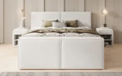 Boxspringbett Ophelia II mit hochklappbarem Stauraum in Samt