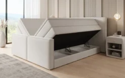 Boxspringbett Ophelia II mit hochklappbarem Stauraum in Samt