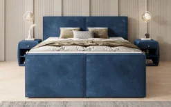 Boxspringbett Ophelia II mit hochklappbarem Stauraum in Samt