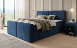 Boxspringbett Ophelia II mit hochklappbarem Stauraum in Samt