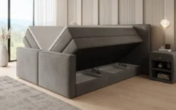 Boxspringbett Ophelia II mit hochklappbarem Stauraum in Samt