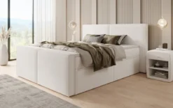 Boxspringbett Ophelia II mit Schubladen in Teddy Bouclé