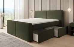 Boxspringbett Ophelia II mit Schubladen in Teddy Bouclé