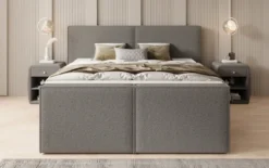 Boxspringbett Ophelia II mit Schubladen in Teddy Bouclé