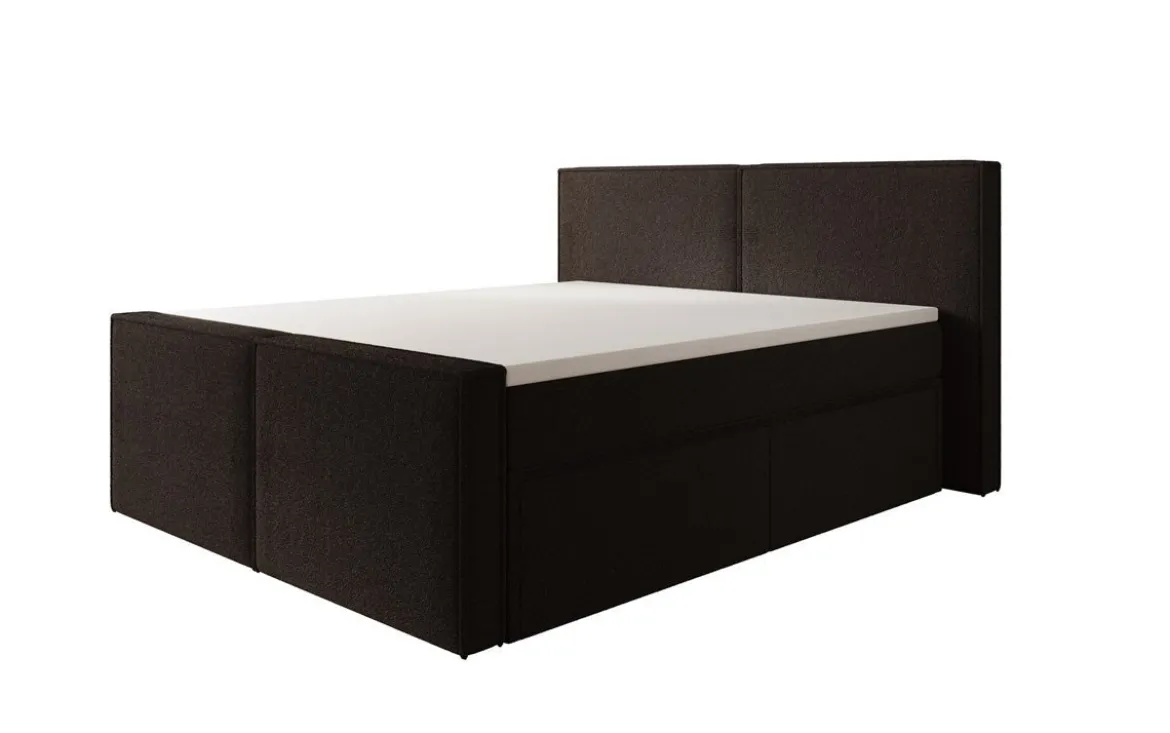 Boxspringbett Ophelia II mit Schubladen in Teddy Bouclé