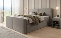 Boxspringbett Ophelia II mit Schubladen in Teddy Bouclé