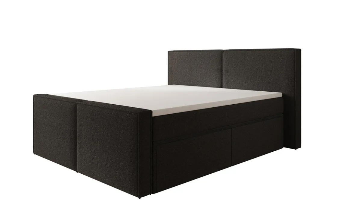 Boxspringbett Ophelia II mit Schubladen in Teddy Bouclé